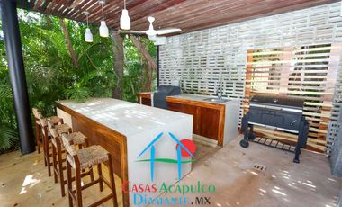Hermosa casa en renta vacacional para 18 personas. Alberca y vista al mar