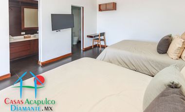 Hermosa casa en renta vacacional para 18 personas. Alberca y vista al mar