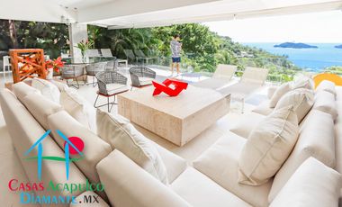 Hermosa casa en renta vacacional para 18 personas. Alberca y vista al mar