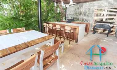 Hermosa casa en renta vacacional para 18 personas. Alberca y vista al mar