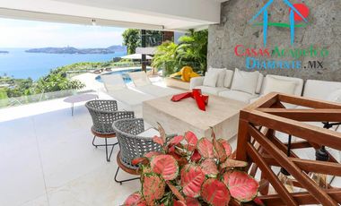 Hermosa casa en renta vacacional para 18 personas. Alberca y vista al mar