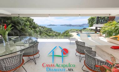 Hermosa casa en renta vacacional para 18 personas. Alberca y vista al mar