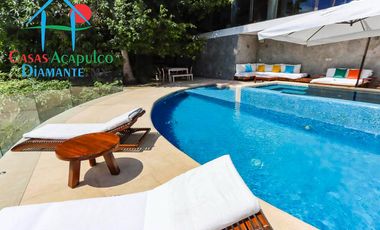Hermosa casa en renta vacacional para 18 personas. Alberca y vista al mar