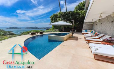 Hermosa casa en renta vacacional para 18 personas. Alberca y vista al mar