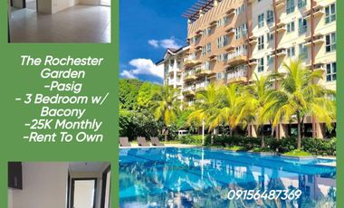 3 BR Condo in Pasig 458K to Move in Near Airpoty/taguig/Market Market
