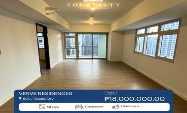 For Sale  1-Bedroom 1 BR Condo in BGC, Taguig at VERVE RESIDENCES
