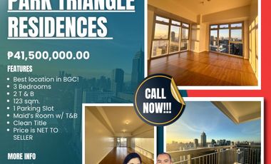 Brand New Luxury 3 Bedroom Corner Unit For Sale at Park Triangle Residences Bonifacio Global City Taguig