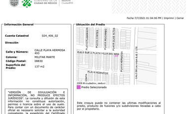 Venta de Casa En Playa Hermosa, Militar Marte, Iztacalco, Cdmx