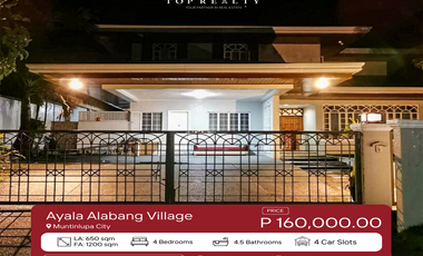 House and Lot for Rent in Muntinlupa City, 4BR 4 Bedroom House in Ayala Alabang Village