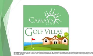 Condo for Sale!! Camaya Coast Golf Villas Two Bedroom