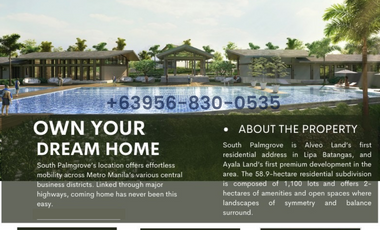 For Sale Lot in South Palmgrove, Lipa Batangas by Alveo