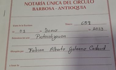TE VENDO ESTA HUMILDE CASA FINCA EN BARBOSA ANTIOQUIA.