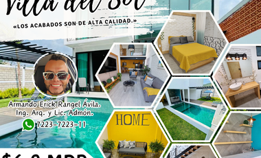 Casa VILLA DEL SOL en venta con jardín y alberca climatizada con excelente clima en Tonatico EDOMEX