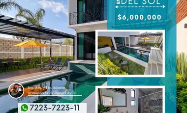 Casa VILLA DEL SOL en venta con jardín y alberca climatizada con excelente clima en Tonatico EDOMEX