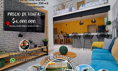 Casa VILLA DEL SOL en venta con jardín y alberca climatizada con excelente clima en Tonatico EDOMEX