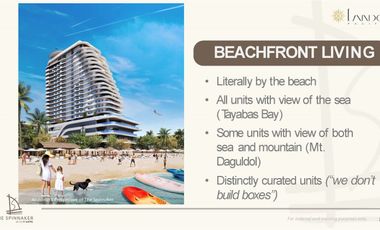For Sale:  36.6 SQM Beachfront Studio Condo Unit in Batangas at The Spinnaker