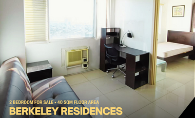 Berkeley Residences 2 Bedroom at 40SQM Floor Area, near Ateneo Manila, Fully Furnished, For Sale
