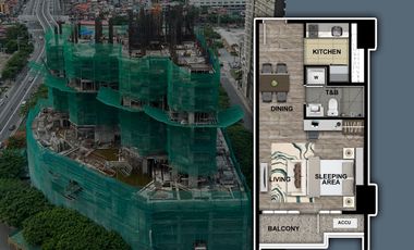 41.5 sqm Studio with balcony Uptown Arts Residence Preselling Bgc condo for sale Fort Bonifacio Taguig City