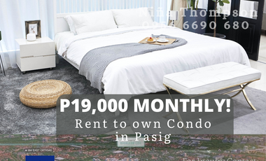 Condo in the East High-rise Pre-selling Turnover 2024 NO DOWN PAYMENT for 2-BR facing Pasig City View 19k Monthly