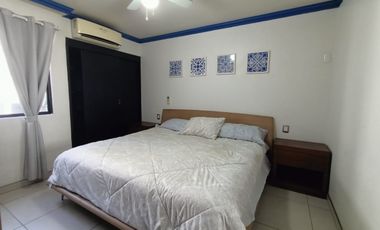 Departamento amueblado en Villa Santorini. A una cuadra del mar. Incluye agua, internet y mantenimiento