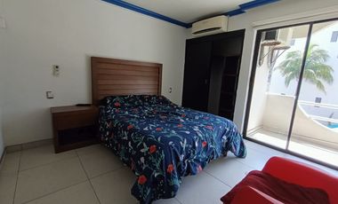 Departamento amueblado en Villa Santorini. A una cuadra del mar. Incluye agua, internet y mantenimiento