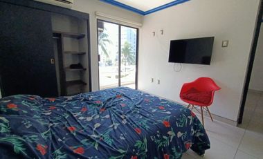Departamento amueblado en Villa Santorini. A una cuadra del mar. Incluye agua, internet y mantenimiento