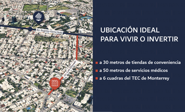 Departamentos en VENTA en Zona Tec, a 8 minutos caminando del Tecnológico, con alberca, gimnasio, área de cowork, bar y más!
