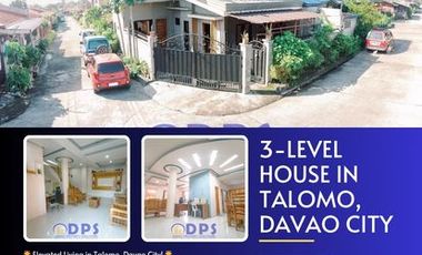 3-Level Corner House with a 3-Cozy Bedrooms for Sale situated at South Side of Davao City