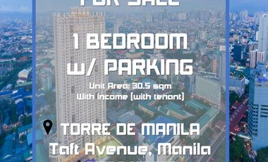 Rush Sale RFO 1 Bedroom 1 Bathroom with Parking Torre de Manila Condo  for Sale in Manila Near Luneta Park