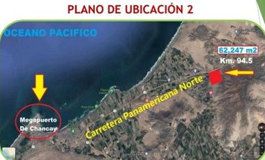 Terreno en Chancay, 62,467 m2 al lado de la Carretera Panamericana