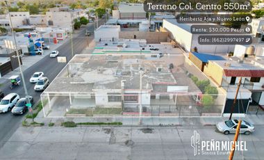 TERRENO COMERCIAL EN ESQUINA 550M²