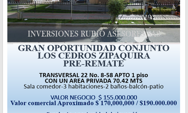 GRAN OPORTUNIDAD INVERSION CONJUNTO LOS CEDROS ZIPAQUIRA