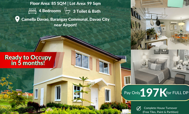 4 Bedroom House and Lot in Camella Davao Communal Buhangin, Davao City