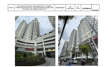 Cash or Bank Financing - 27 SQM FOR SALE IN SAN LORENZO PLACE MAKATI