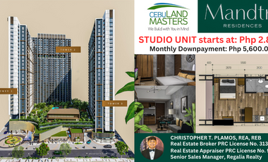 For Sale: Studio Unit at Mandtra Residences in Tipolo, Mandaue City - 21.45sqm.