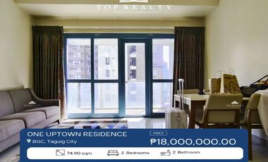 2BR Corner Unit Condo for Sale in One Uptown Residences, BGC, Taguig City