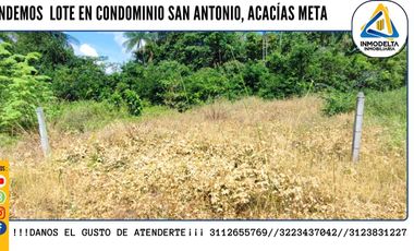 VENDO LOTE EN CONDOMINIO ACACIAS META