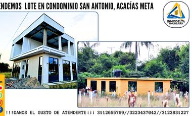 VENDO LOTE EN CONDOMINIO ACACIAS META