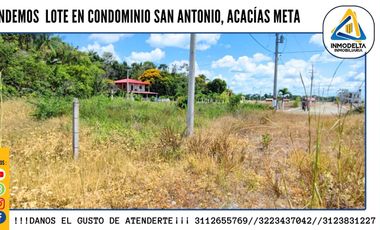 VENDO LOTE EN CONDOMINIO ACACIAS META