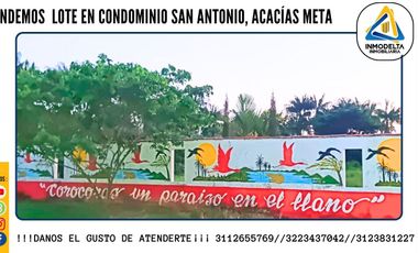 VENDO LOTE EN CONDOMINIO ACACIAS META