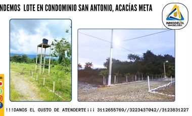 VENDO LOTE EN CONDOMINIO ACACIAS META