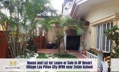 House and Lot for Lease or Sale in BF Resort Village Las Piñas City BFRV near Zeton School