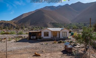 Venta de parcela con cabaña, orilla de rio, electricidad, a 10 minutos de Vicuña. $87 millones