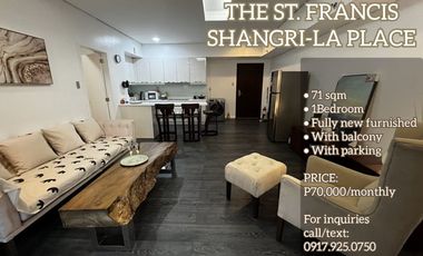 FOR RENT THE ST. FRANCIS SHANGRI-LA PLACE 1-BEDROOM CONDO UNIT
