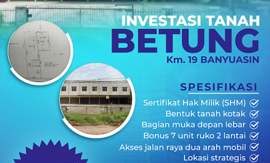 Tanah Dijual di Banyuasin BONUS 7 Unit Ruko 2 Lantai