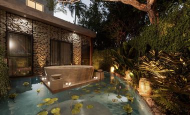 Residencia de 3 niveles con alberca en Selvazama, amenidades, venta Tulum.