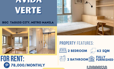 For Rent Corner Unit with Two Bedroom with Parking Slot in Avida Verte- BGC 🏢✨