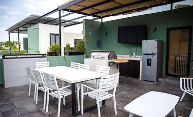 Penthouse con rooftop privado y area de asador amueblado, sistema Smart Home, en venta Tangolunda, Huatulco