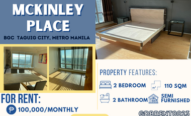 Golf Course View Two Bedroom with Maids Room for RENT in One McKinley Place- BGC 🏢✨
