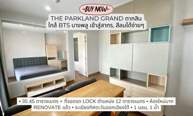 Condo for sale, newly renovated, near BTS Talat Phlu, The Parkland Grand Taksin,  special parking space, position in front of the elevator.